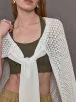 Gabrielle Knit Cape - Creme - Image 3