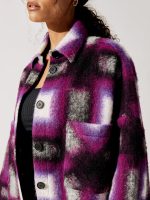 Harwel Plaid Shirt Jacket - Natural White-Purple - Image 3