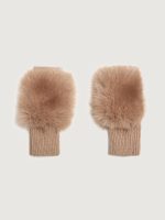 Faux Fox Knit Mittens - Palomino - Image 3