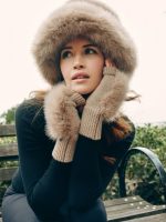 Faux Fox Knit Mittens - Palomino - Image 2