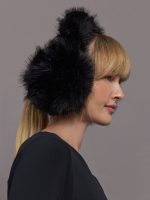 Faux Fox Earmuffs - Black - Image 4