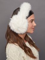 Faux Long Hair Fur Earmuffs - Ivory - Image 2