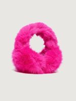 Faux Long Hair Fur Earmuffs - Pink - Image 4
