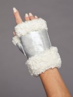 Shearling Mittens - Ivory/ Silver - Image 3