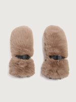 Faux Fox Mittens - Palomino