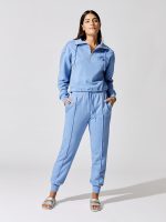 Zella Organic Terry Cropped Pullover - Blue - Image 2