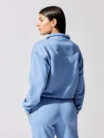 Zella Organic Terry Cropped Pullover - Blue - Image 4