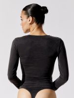 Harleen Eco Slinky Jersey Twist Front Bodysuit - Black - Image 3