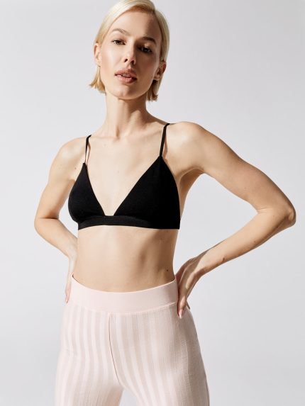 Mimi Matte Jersey Triangle Bralette - Black