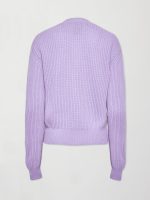 Rib Cashmere Cardigan - Lavender - Image 3