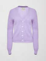 Rib Cashmere Cardigan - Lavender