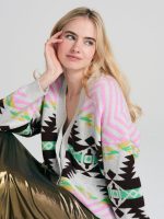 Aztec Vee Cardigan - Crystal/Palegrey - Image 3