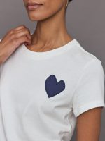 Suke Tee Contrast Imperfect Heart Tee - White - Image 4