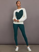 Benton Sweater Imperfect Heart - Off White / Emerald - Image 10