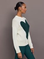 Benton Sweater Imperfect Heart - Off White / Emerald - Image 5
