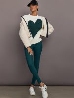 Benton Sweater Imperfect Heart - Off White / Emerald - Image 12