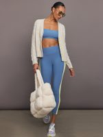 Suzanne Just Add Love Cashmere Cardigan - Soft Taupe Multi - Image 12