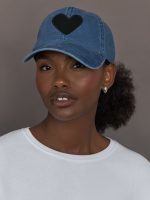 KR Imperfect Heart Hat - Denim-Black - Image 2