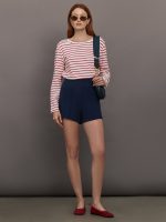 Long Sleeve Striped Tee - White/Red - Image 3