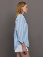 Mia Stripe Positano Shirt - Santorini Blue - Image 5