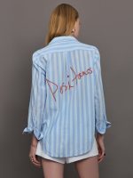 Mia Stripe Positano Shirt - Santorini Blue - Image 6