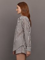 Mia Stripe Shirt - Brown/White - Image 4
