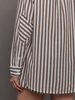 Mia Stripe Shirt - Brown/White - Image 6