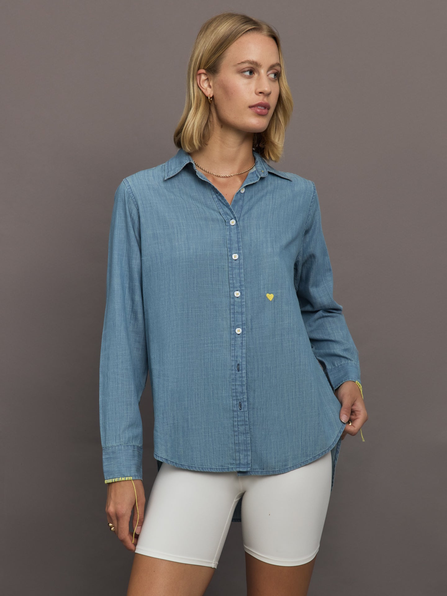 KRRNL-KR253-2184-BLUEBLULT-Mia-Shirt-Love-color-Chambray-Blue_11936-Edit Mia Shirt Love - Chambray Blue - Image 1