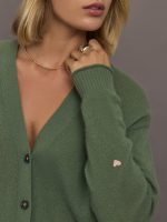 Whisper Featherweight Cardigan - Army Green - Image 7