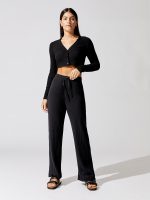 Ali Crop V Cardigan - Black - Image 4