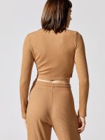 Ali Crop V Cardigan - Dune - Image 2