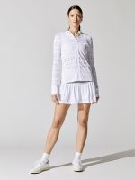 Zip Front Jacket - White Pointelle Lace With Neon Trim - Image 4