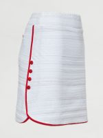 SIDE SNAP GOLF SKORT - White with Red Trim - Image 7