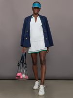 Knife Pleat Knit Skort - White with Green Trim - Image 7