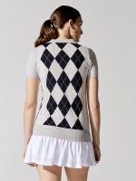 Argyle Polo - Grey And Blue - Image 3