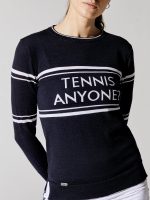 Tennis Anyone Sweater - Navy With White Stripes - Image 5
