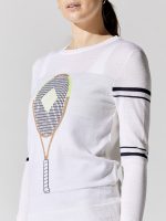 Racquet Sweater - White With Navy Stripes - Image 5
