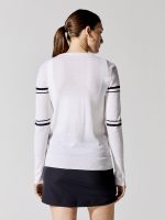Racquet Sweater - White With Navy Stripes - Image 3