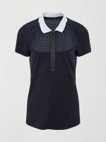 Mesh Zip Performance Polo - Navy with White Trim - Image 5