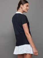 Mesh Zip Performance Polo - Navy with White Trim - Image 4