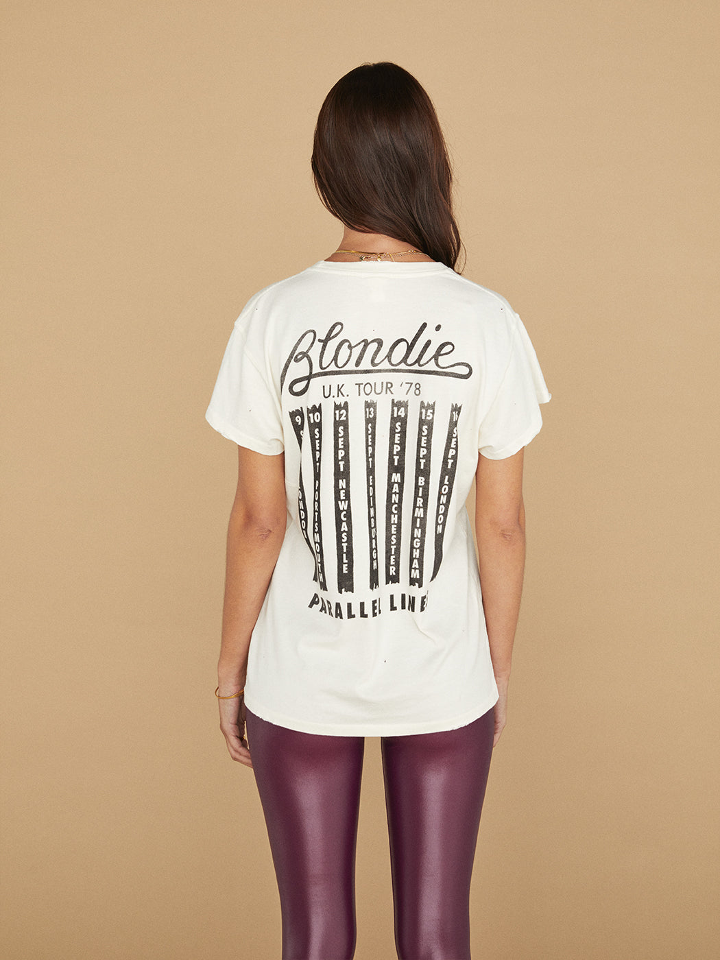 Blondie UK Tour '78 Destroyed Tee - Vintage White - Image 3
