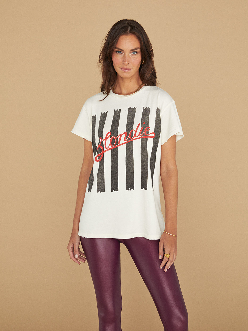 Blondie UK Tour '78 Destroyed Tee - Vintage White - Image 1