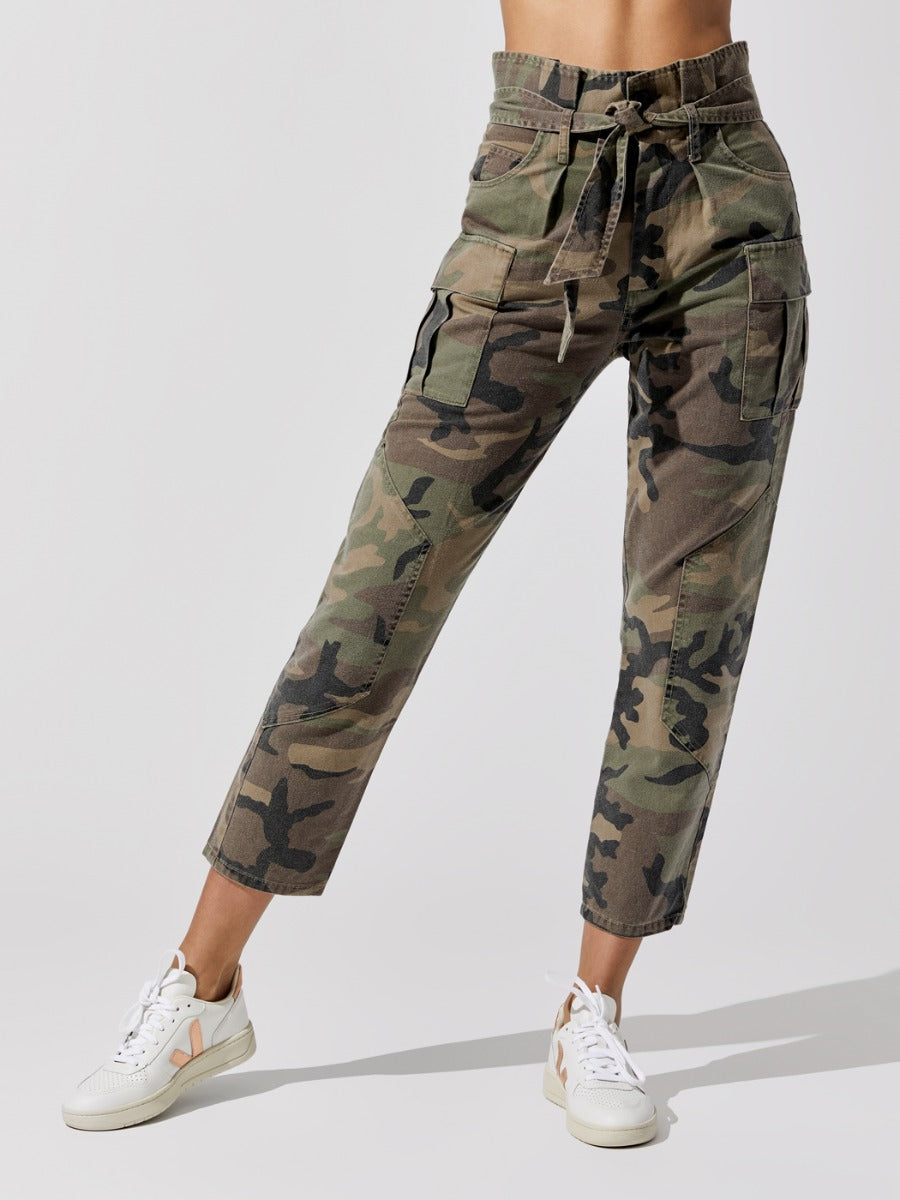 Bryn Paper Bag Vintage Washed Camo Pant - Woodland Camo - Image 1