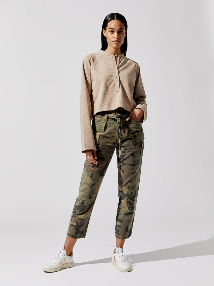 Bryn Paper Bag Vintage Washed Camo Pant - Woodland Camo - Image 6