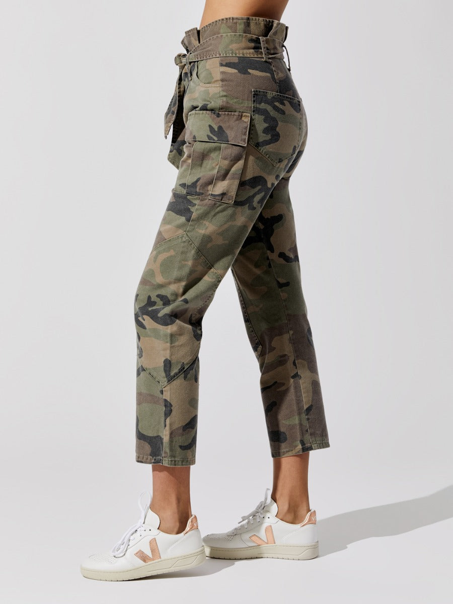 Bryn Paper Bag Vintage Washed Camo Pant - Woodland Camo - Image 3