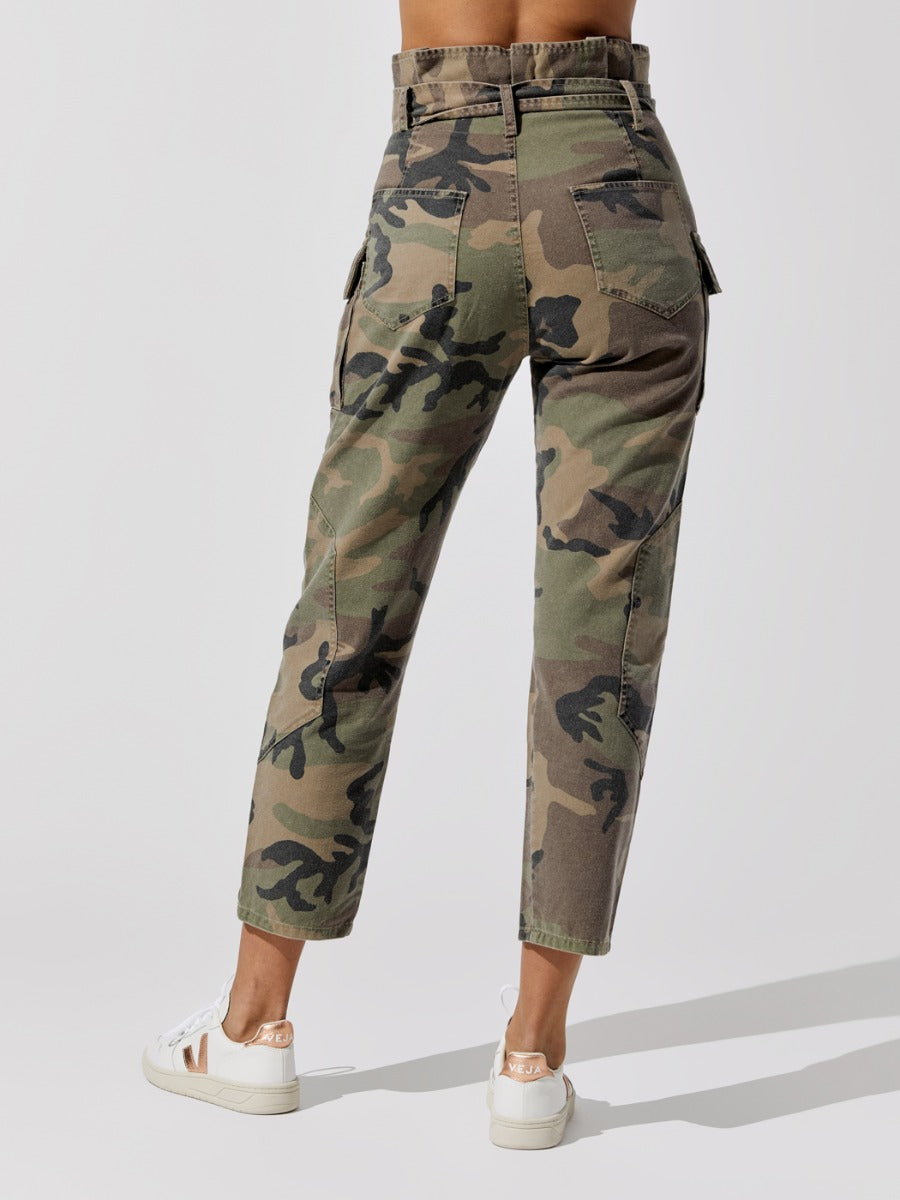 Bryn Paper Bag Vintage Washed Camo Pant - Woodland Camo - Image 4