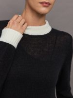 Tamino Cashmere Top - Black/ Cream - Image 4
