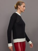 Tamino Cashmere Top - Black/ Cream - Image 6