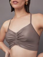 Palma Gloss Longline Bra - Bronzed Pewter - Image 4