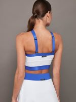 Playa Longline Bra - White/Royal Blue - Image 4